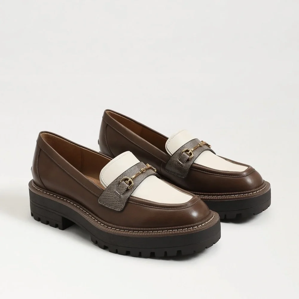 New🌟Sam Edelman -LAURS LUG SOLE LOAFER -Olive Taupe Modern Ivory Cedar